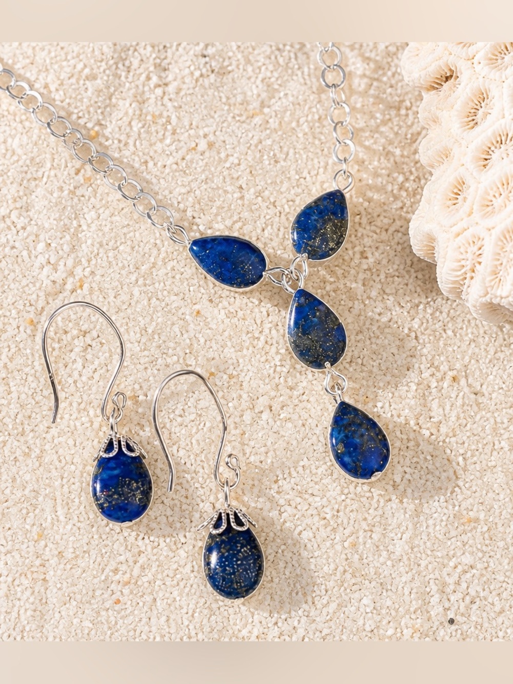 Lapis Lazuli Necklace & Earning Set!